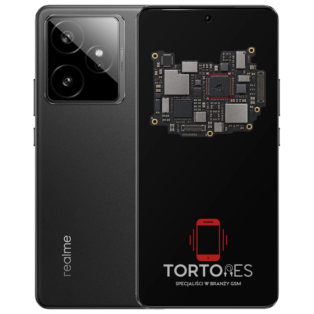 Realme GT 7 z ilustracją płyty głównej - naprawa płyty głównej