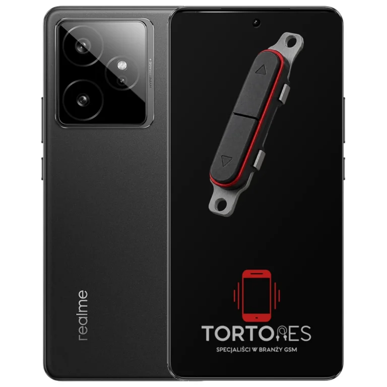 Realme GT 7 z symbolem przycisków - naprawa przycisków włączania i głośności