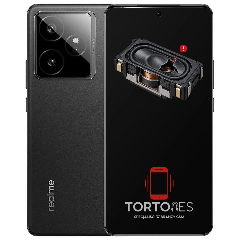 Realme GT 7 z symbolem głośnika multimedialnego - wymiana głośnika multimedialnego