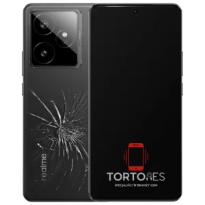 Realme GT 7 z ilustracją pękniętej tylnej klapki - wymiana zbitej klapki