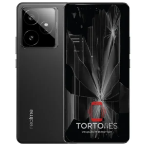 Realme GT 7 z ilustracją pękniętego wyświetlacza - wymiana zbitego wyświetlacza
