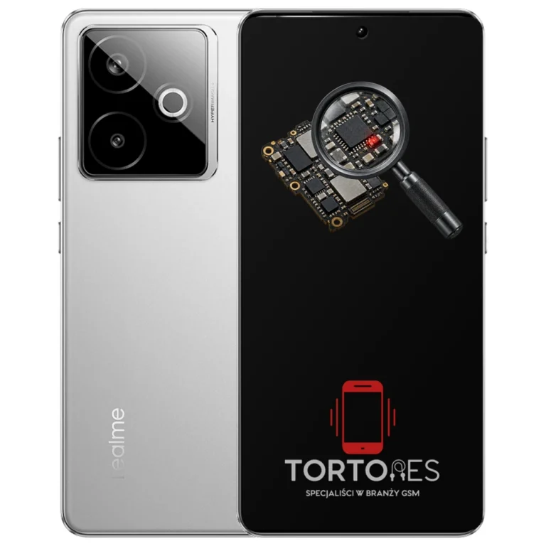 Realme GT 7T z symbolem diagnostyki - diagnoza telefonu