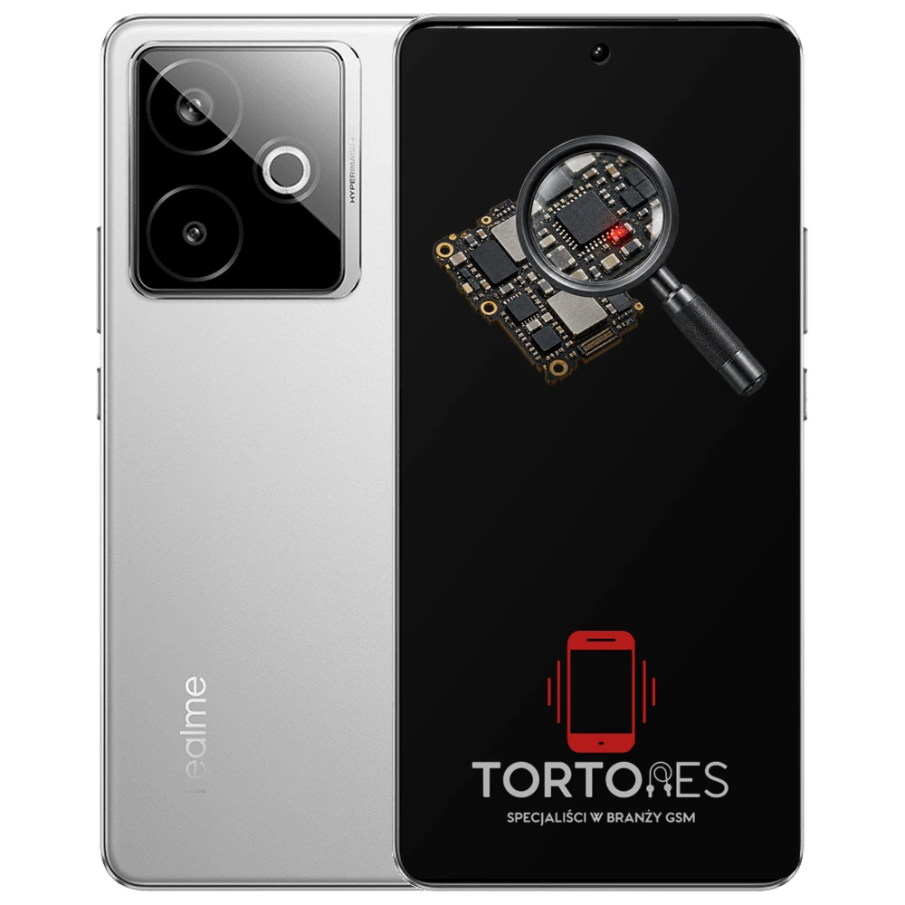 Realme GT 7T z symbolem diagnostyki - diagnoza telefonu