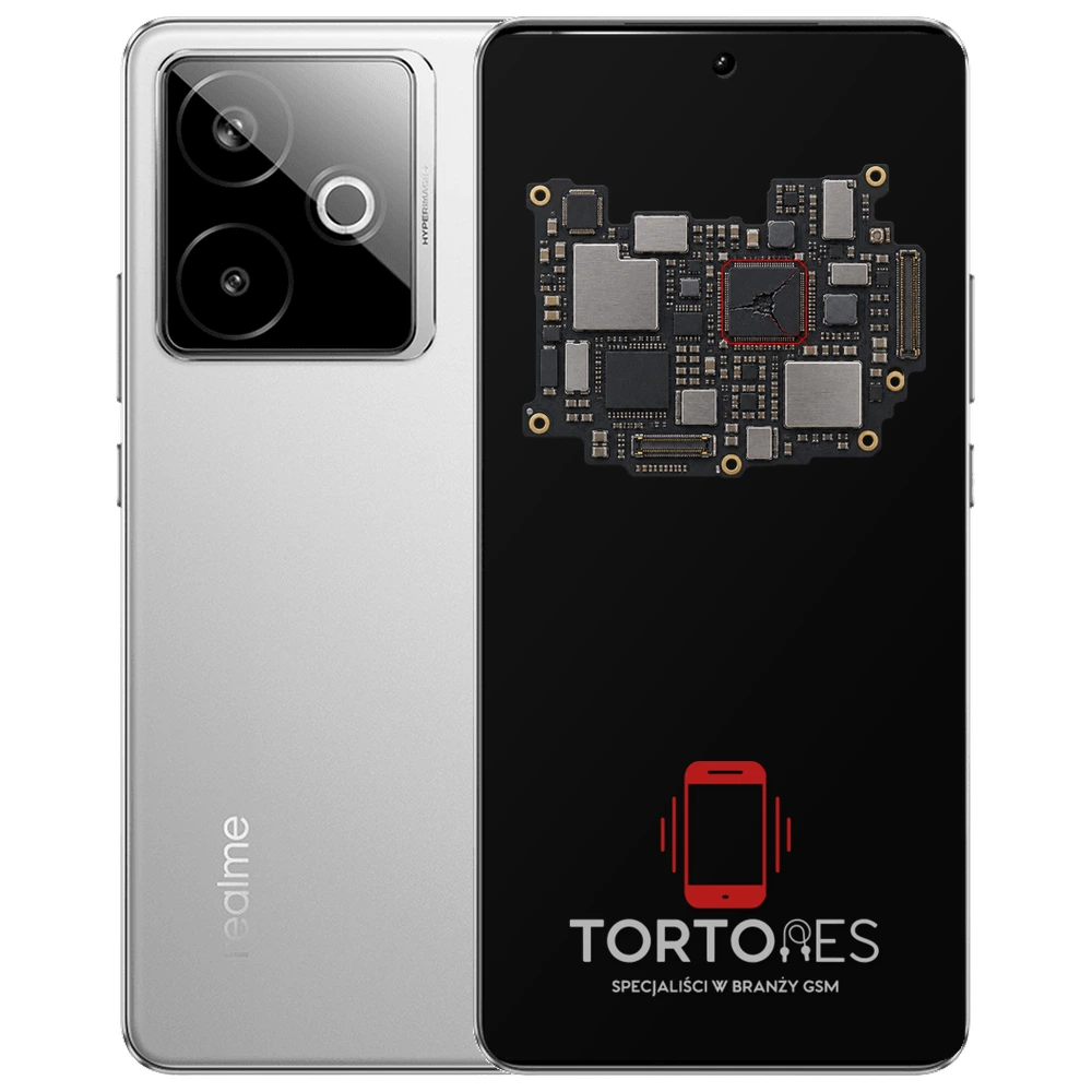 Realme GT 7T z ilustracją płyty głównej - naprawa płyty głównej