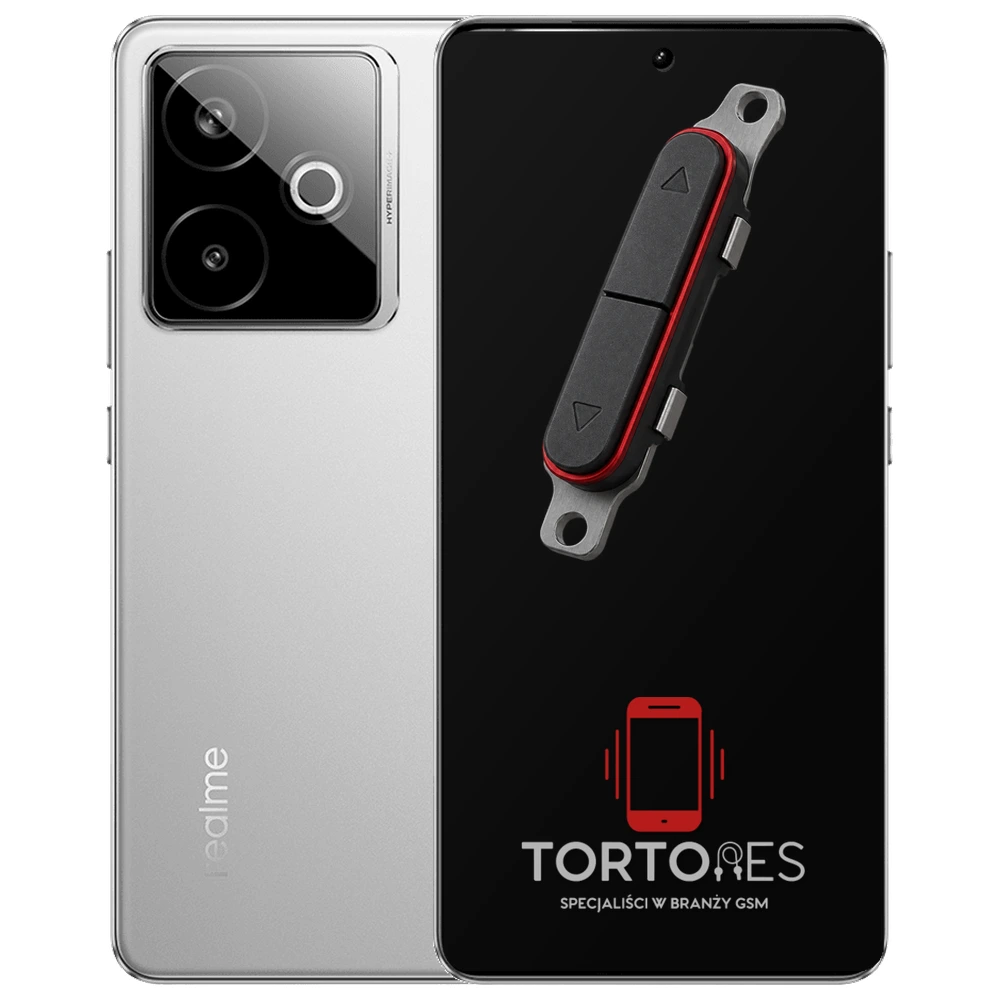 Realme GT 7T z symbolem przycisków - naprawa przycisków włączania i głośności