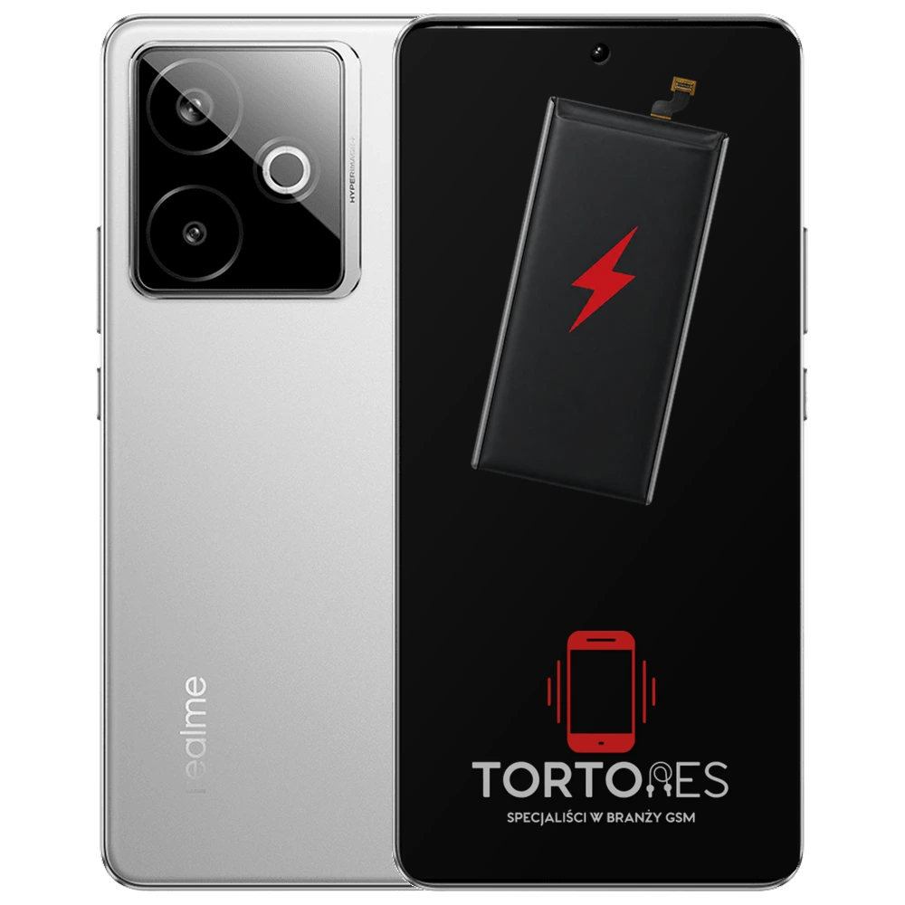 Realme GT 7T z ilustracją baterii - wymiana baterii