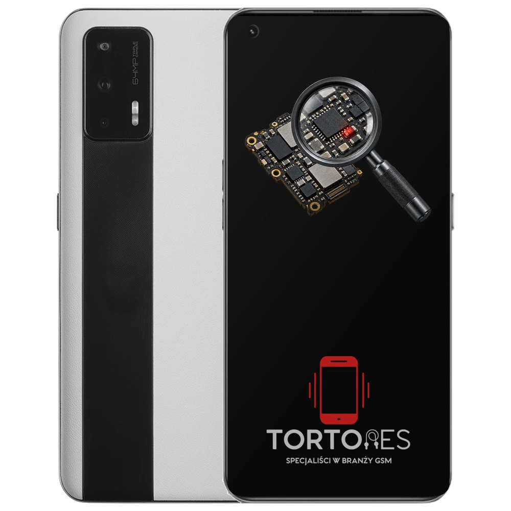 Realme GT 5G z symbolem diagnostyki - diagnoza telefonu