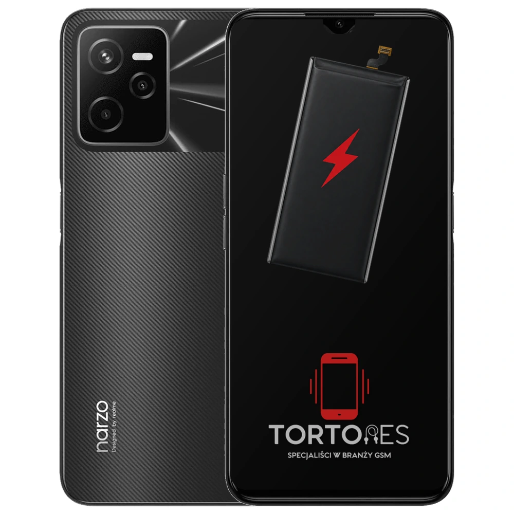 Realme Narzo 50A Prime z ilustracją baterii - wymiana baterii