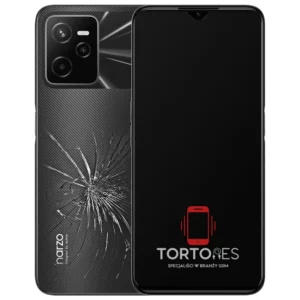 Realme Narzo 50A Prime z ilustracją pękniętej tylnej klapki - wymiana zbitej klapki