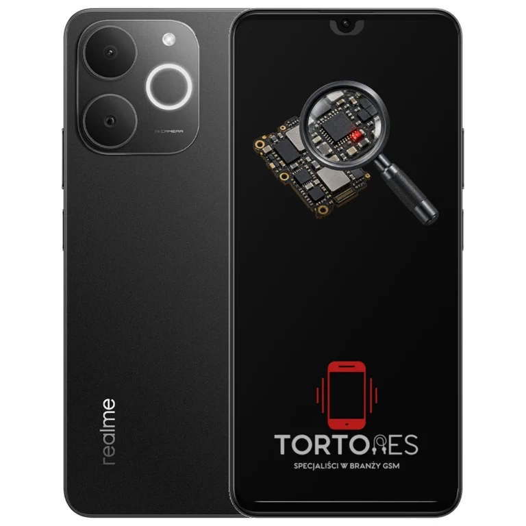 Realme Note 70T z symbolem diagnostyki - diagnoza telefonu