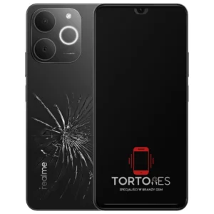 Realme Note 70T z ilustracją pękniętej tylnej klapki - wymiana zbitej klapki