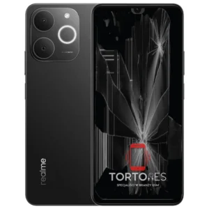 Realme Note 70T z ilustracją pękniętego wyświetlacza - wymiana zbitego wyświetlacza