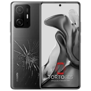 Xiaomi 11T z ilustracją pękniętej tylnej klapki - wymiana zbitej klapki
