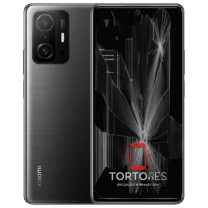 Xiaomi 11T z ilustracją pękniętego wyświetlacza - wymiana zbitego wyświetlacza
