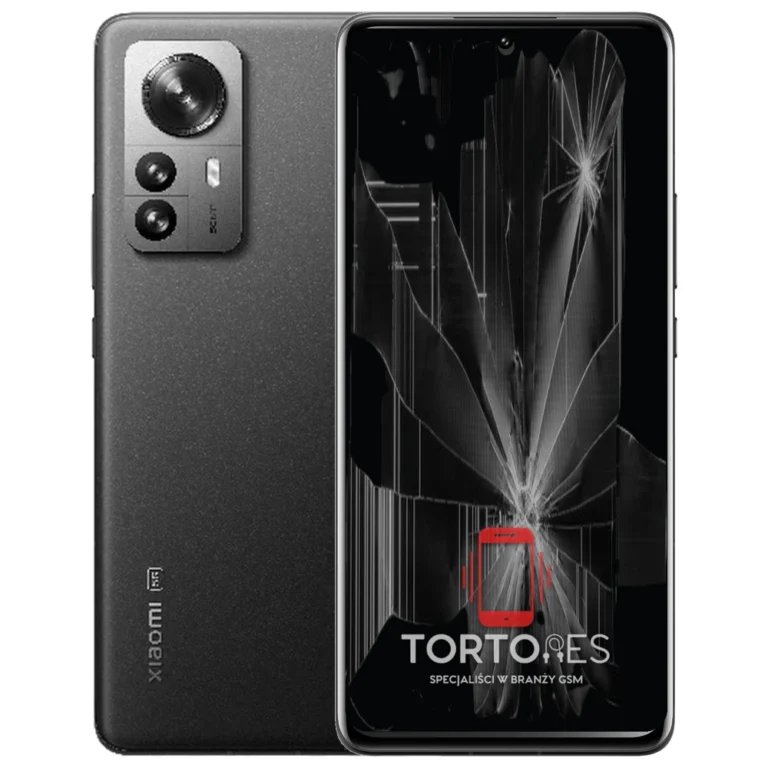 Xiaomi 12 Pro z ilustracją pękniętego wyświetlacza - wymiana zbitego wyświetlacza
