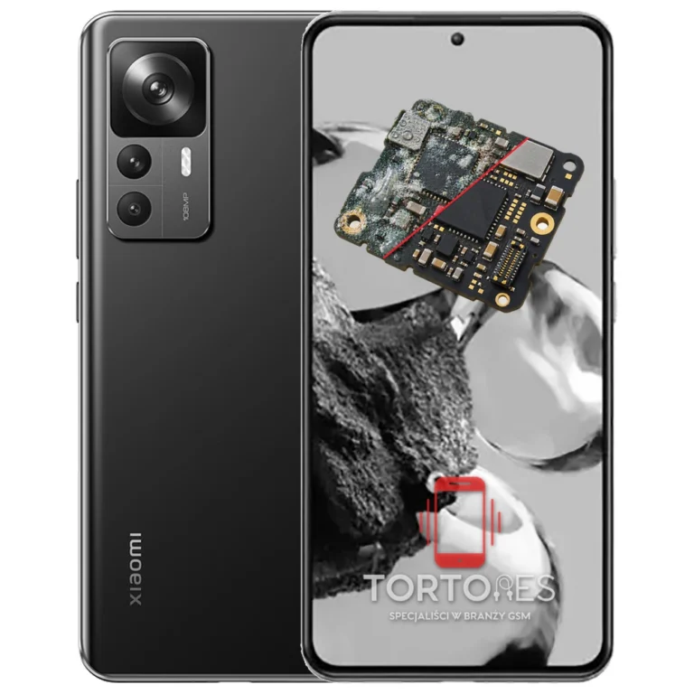 Xiaomi 12T z ilustracją zalania - czyszczenie po zalaniu