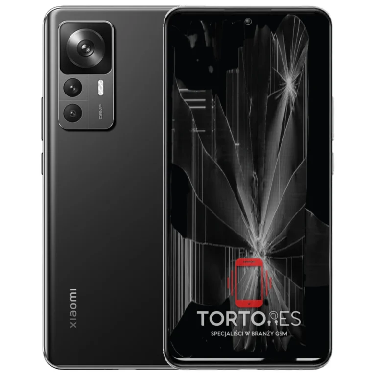 Xiaomi 12T z ilustracją pękniętego wyświetlacza - wymiana zbitego wyświetlacza