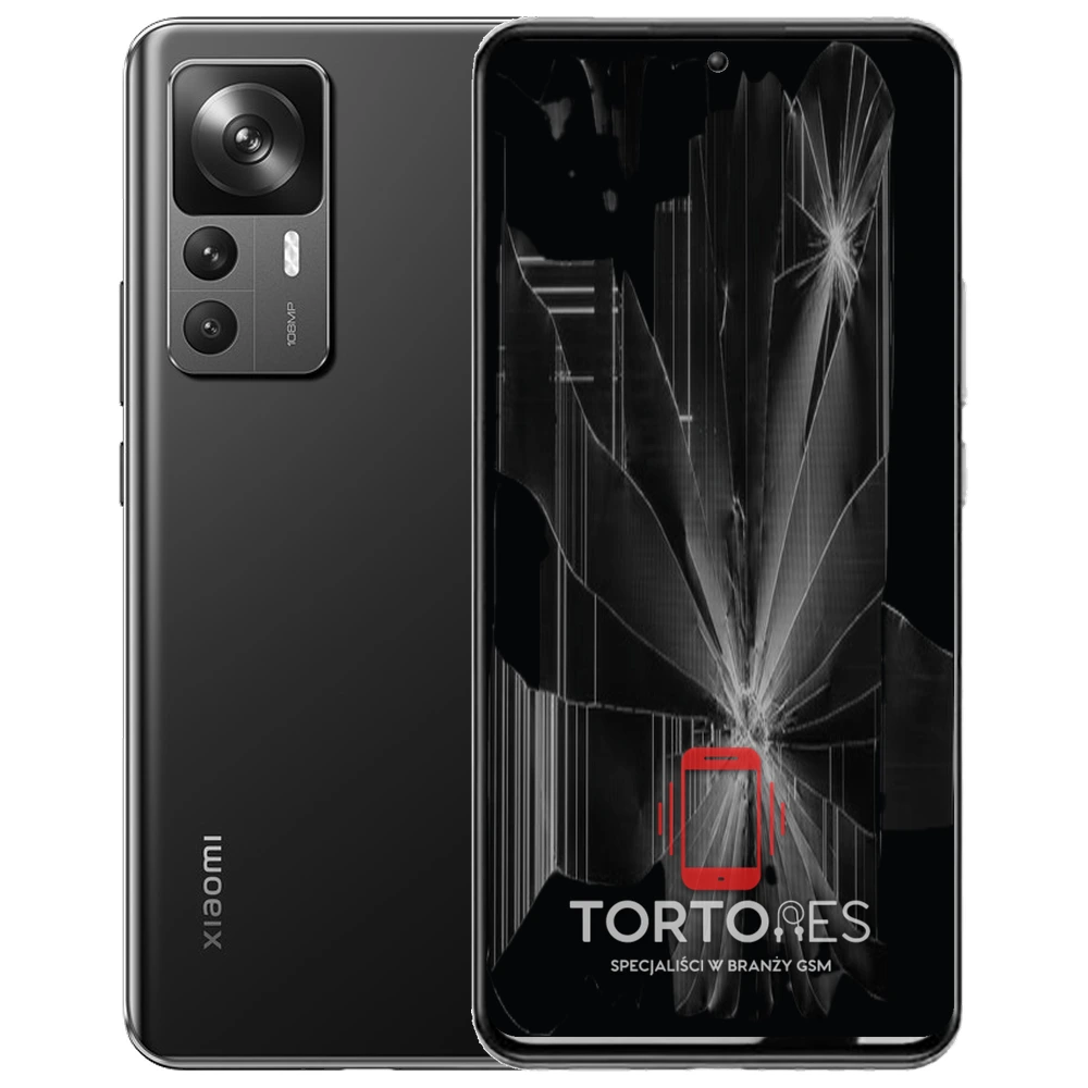 Xiaomi 12T z ilustracją pękniętego wyświetlacza - wymiana zbitego wyświetlacza