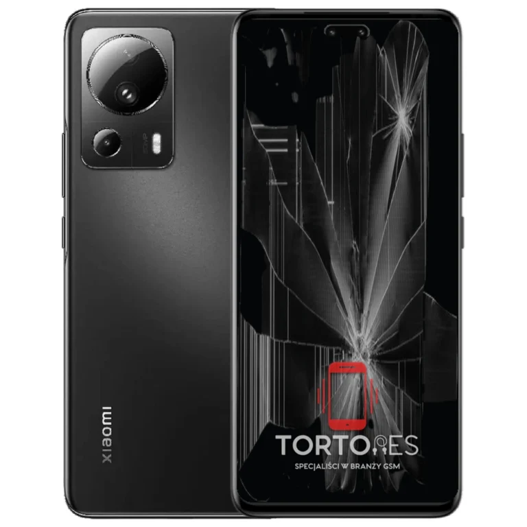 Xiaomi 13 Lite z ilustracją pękniętego wyświetlacza - wymiana zbitego wyświetlacza