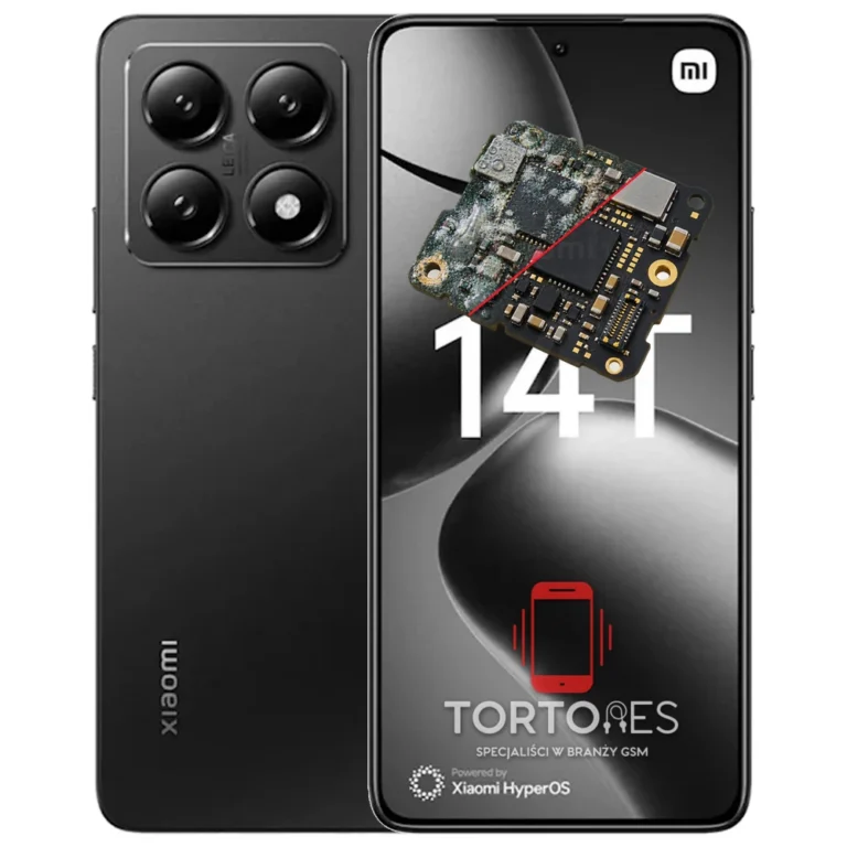 Xiaomi 14T z ilustracją zalania - czyszczenie po zalaniu