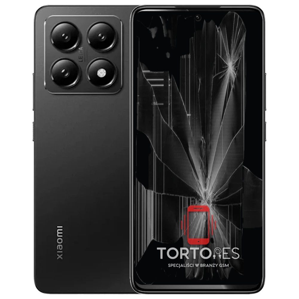 Xiaomi 14T z ilustracją pękniętego wyświetlacza - wymiana zbitego wyświetlacza
