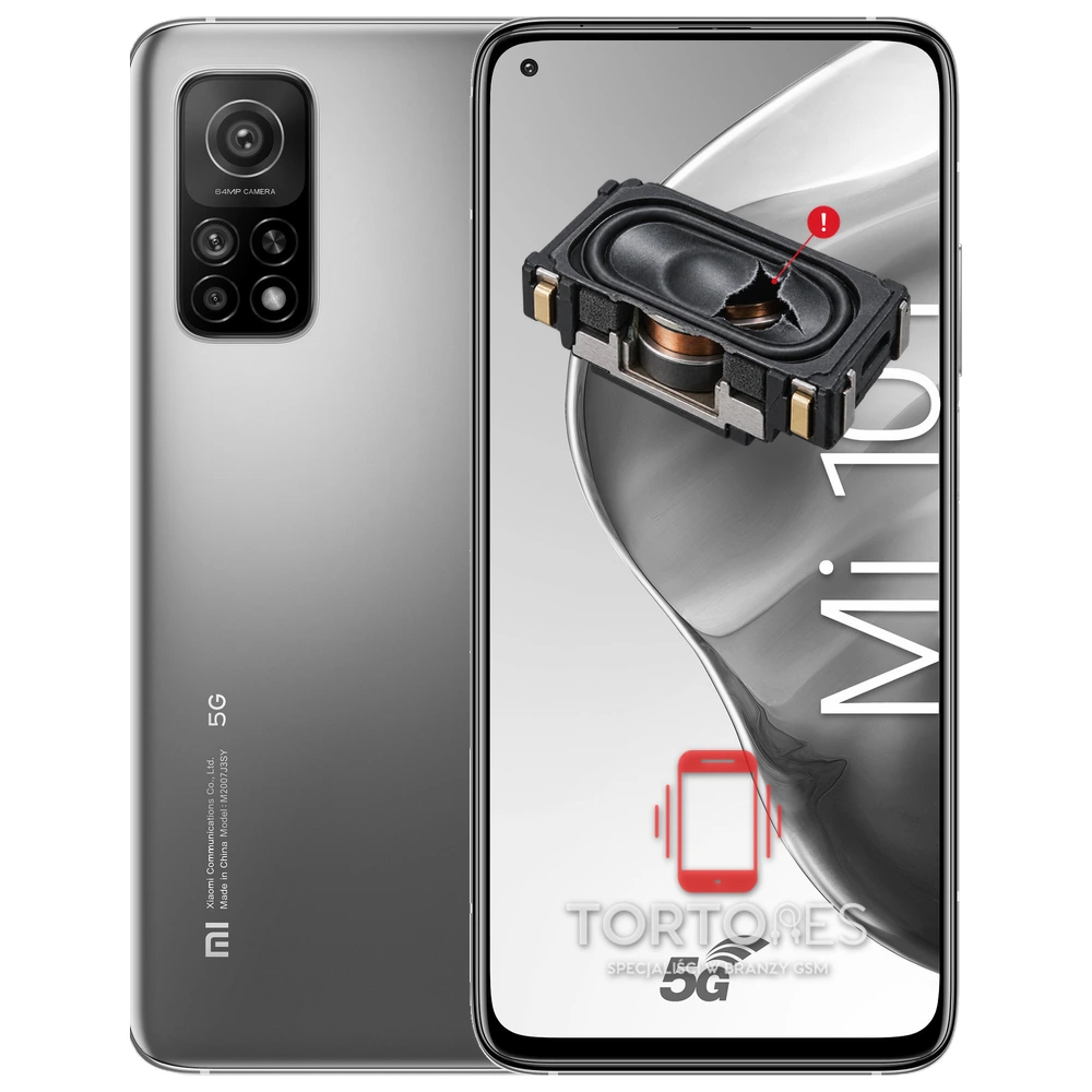 Xiaomi Mi 10T z symbolem głośnika multimedialnego - wymiana głośnika multimedialnego