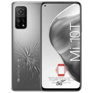 Xiaomi Mi 10T z ilustracją pękniętej tylnej klapki - wymiana zbitej klapki