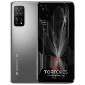 Xiaomi Mi 10T z ilustracją pękniętego wyświetlacza - wymiana zbitego wyświetlacza