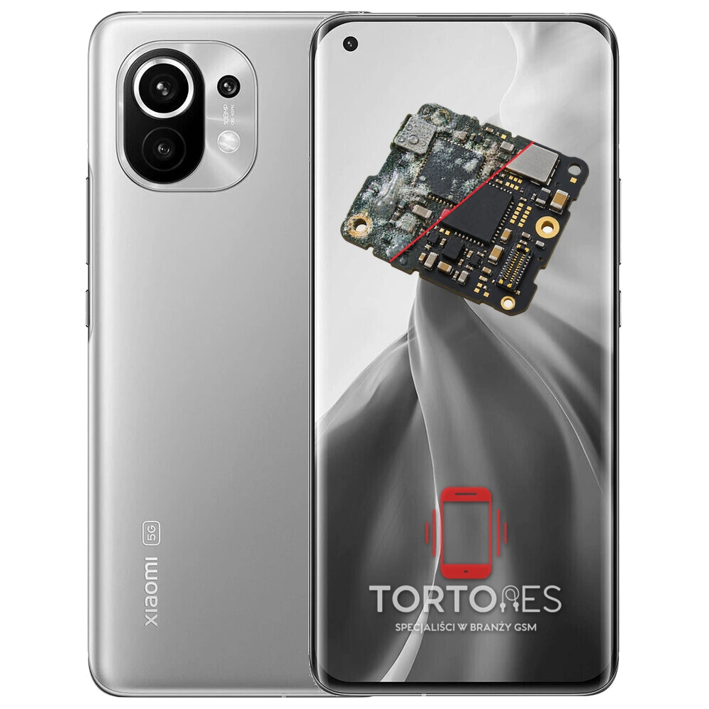 Xiaomi Mi 11 z ilustracją zalania - czyszczenie po zalaniu