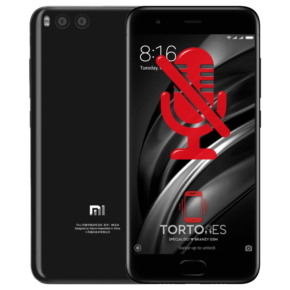 Xiaomi Mi 6 z symbolem mikrofonu - naprawa mikrofonu