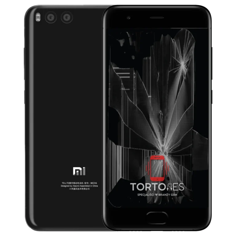 Xiaomi Mi 6 z ilustracją pękniętego wyświetlacza - wymiana zbitego wyświetlacza