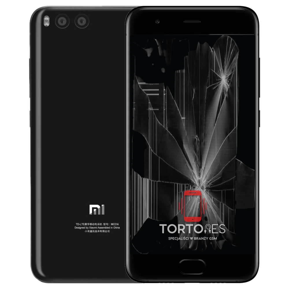 Xiaomi Mi 6 z ilustracją pękniętego wyświetlacza - wymiana zbitego wyświetlacza