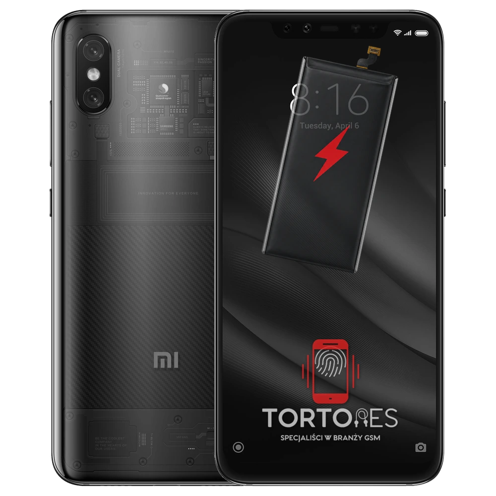 Xiaomi Mi 8 Pro z ilustracją baterii - wymiana baterii