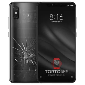 Xiaomi Mi 8 Pro z ilustracją pękniętej tylnej klapki - wymiana zbitej klapki