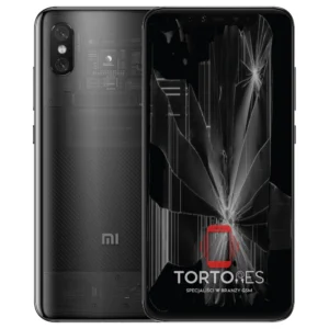 Xiaomi Mi 8 Pro z ilustracją pękniętego wyświetlacza - wymiana zbitego wyświetlacza