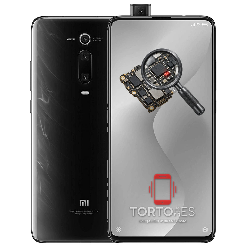 Xiaomi Mi 9T z symbolem diagnostyki - diagnoza telefonu