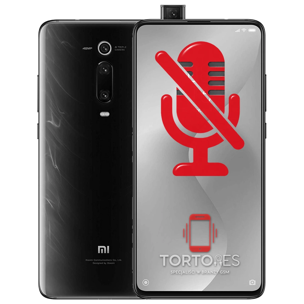 Xiaomi Mi 9T z symbolem mikrofonu - naprawa mikrofonu