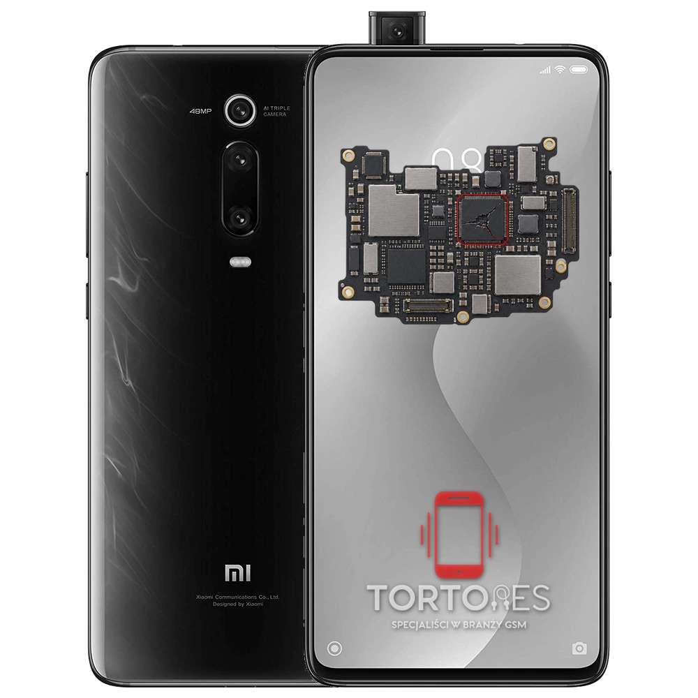 Xiaomi Mi 9T z ilustracją płyty głównej - naprawa płyty głównej