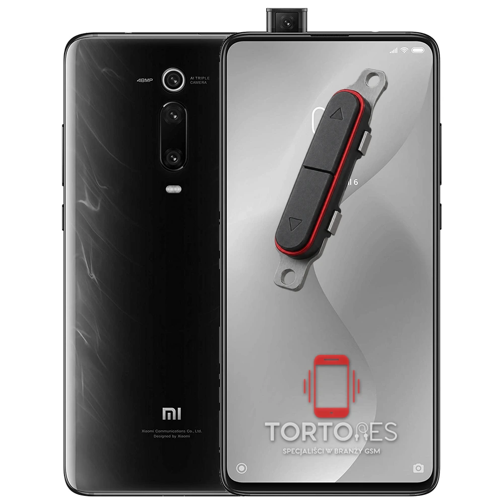 Xiaomi Mi 9T z symbolem przycisków - naprawa przycisków włączania i głośności