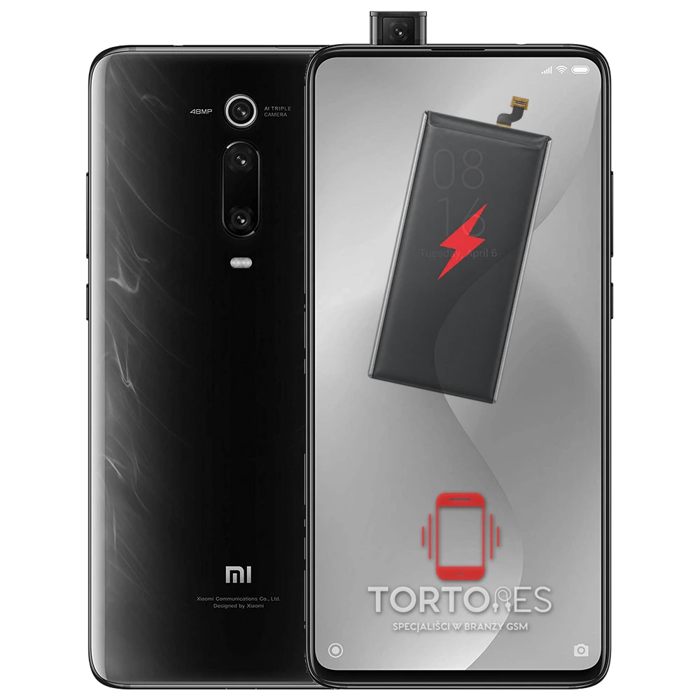 Xiaomi Mi 9T z ilustracją baterii - wymiana baterii