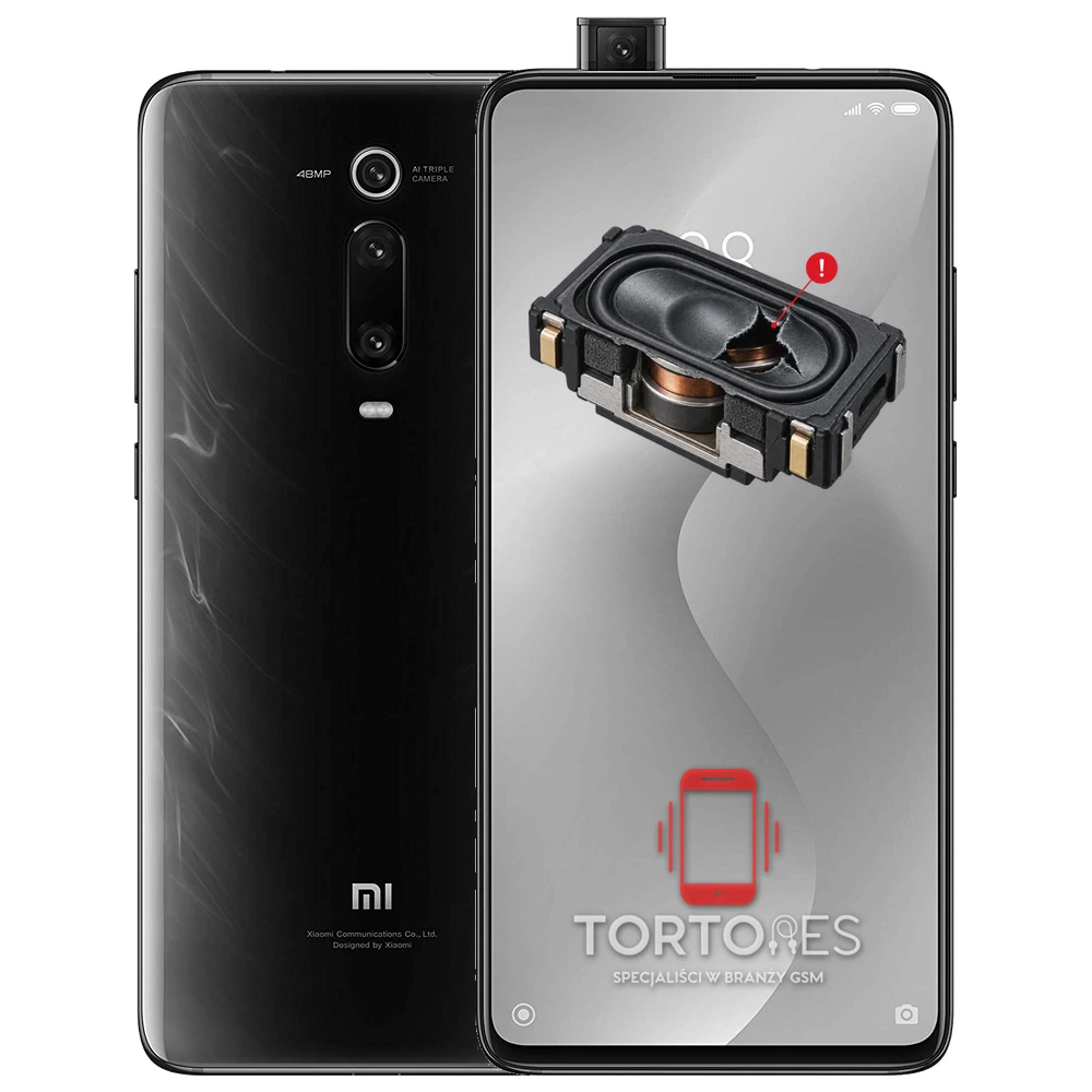Xiaomi Mi 9T z symbolem głośnika multimedialnego - wymiana głośnika multimedialnego