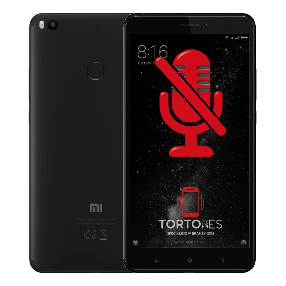 Xiaomi Mi Max 2 z symbolem mikrofonu - naprawa mikrofonu