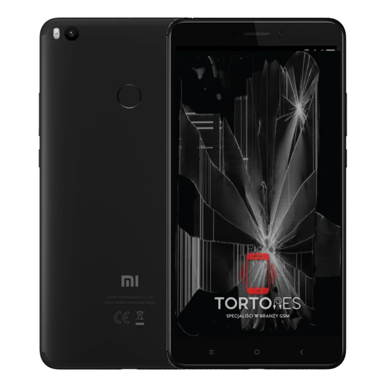 Xiaomi Mi Max 2 z ilustracją pękniętego wyświetlacza - wymiana zbitego wyświetlacza