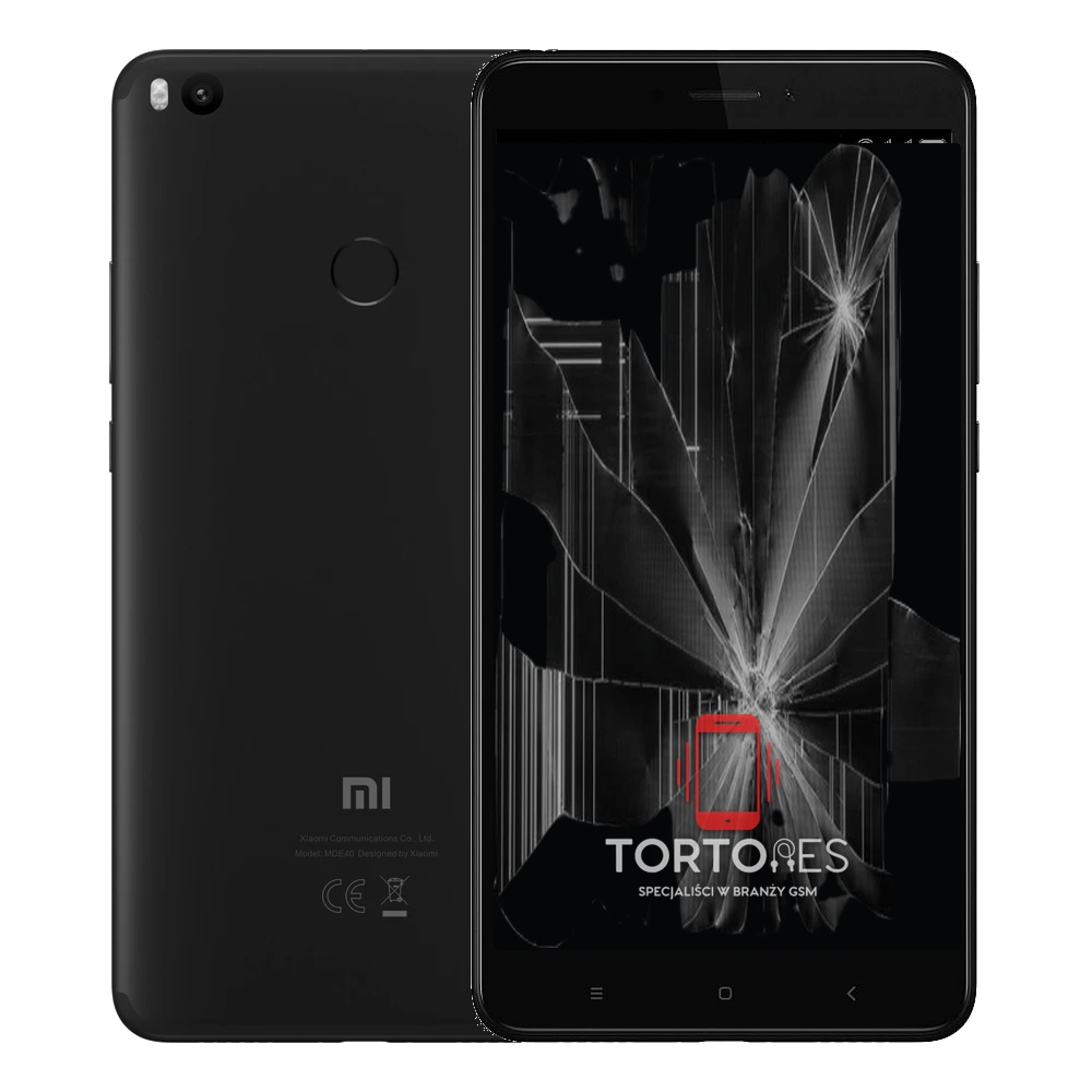 Xiaomi Mi Max 2 z ilustracją pękniętego wyświetlacza - wymiana zbitego wyświetlacza