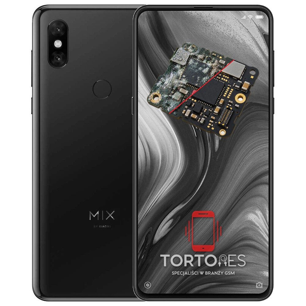 Xiaomi Mi MIX 3 z ilustracją zalania - czyszczenie po zalaniu