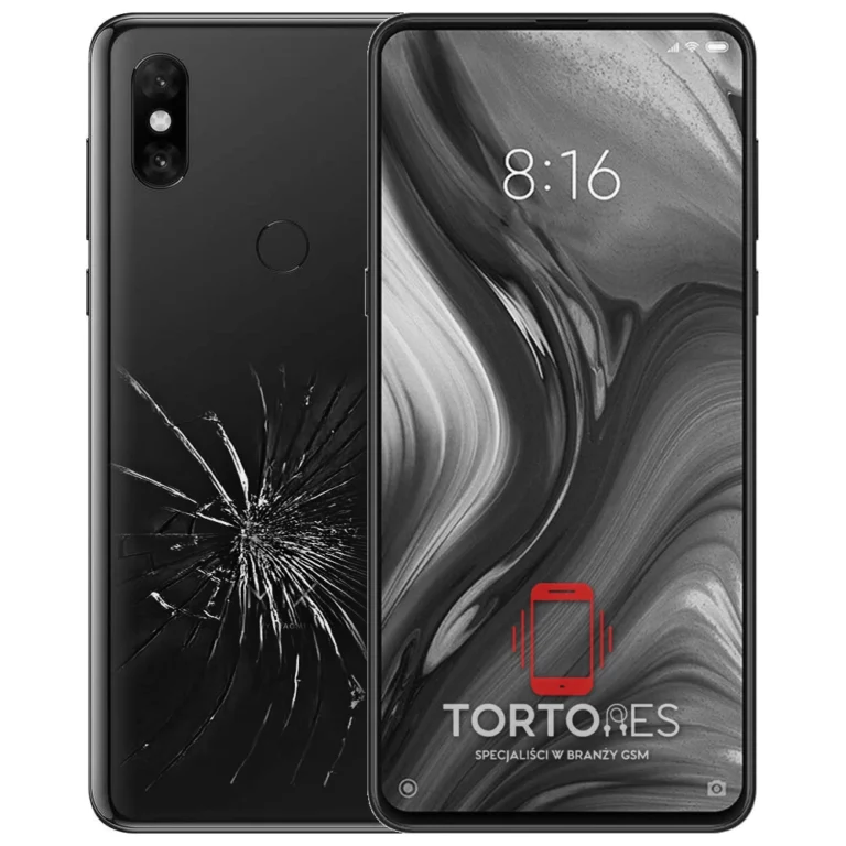 Xiaomi Mi MIX 3 z ilustracją pękniętej tylnej klapki - wymiana zbitej klapki