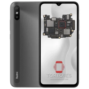 Redmi 9AT z ilustracją płyty głównej - naprawa płyty głównej