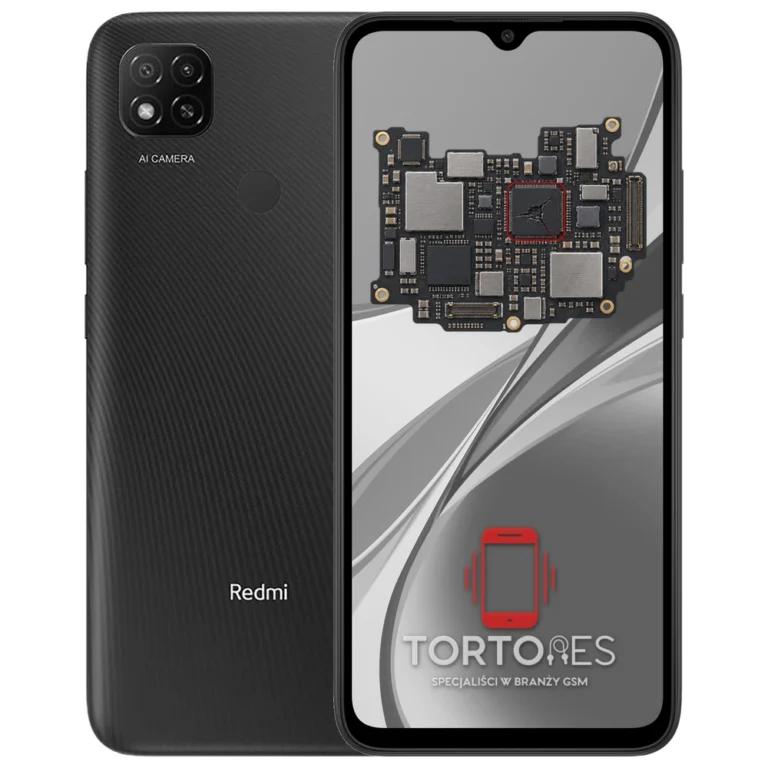 Redmi 9C NFC z ilustracją płyty głównej - naprawa płyty głównej