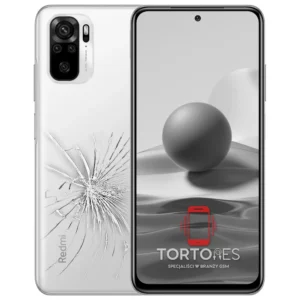 Redmi Note 10 z ilustracją pękniętej tylnej klapki - wymiana zbitej klapki
