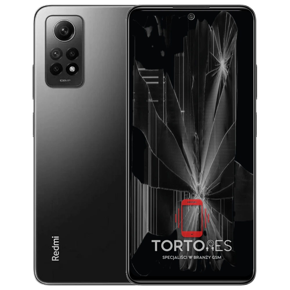 Redmi Note 12 Pro z ilustracją pękniętego wyświetlacza - wymiana zbitego wyświetlacza